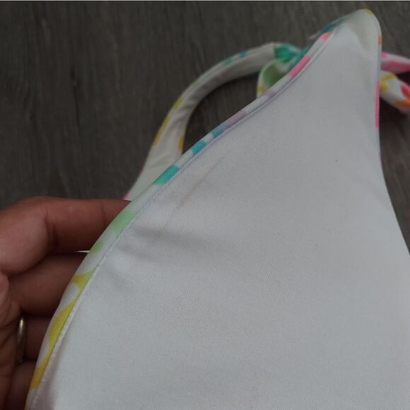 Victoria's Secret Multi Color Leopard Animal Print Halter Triangle Bikini Top S - Picture 6 of 6